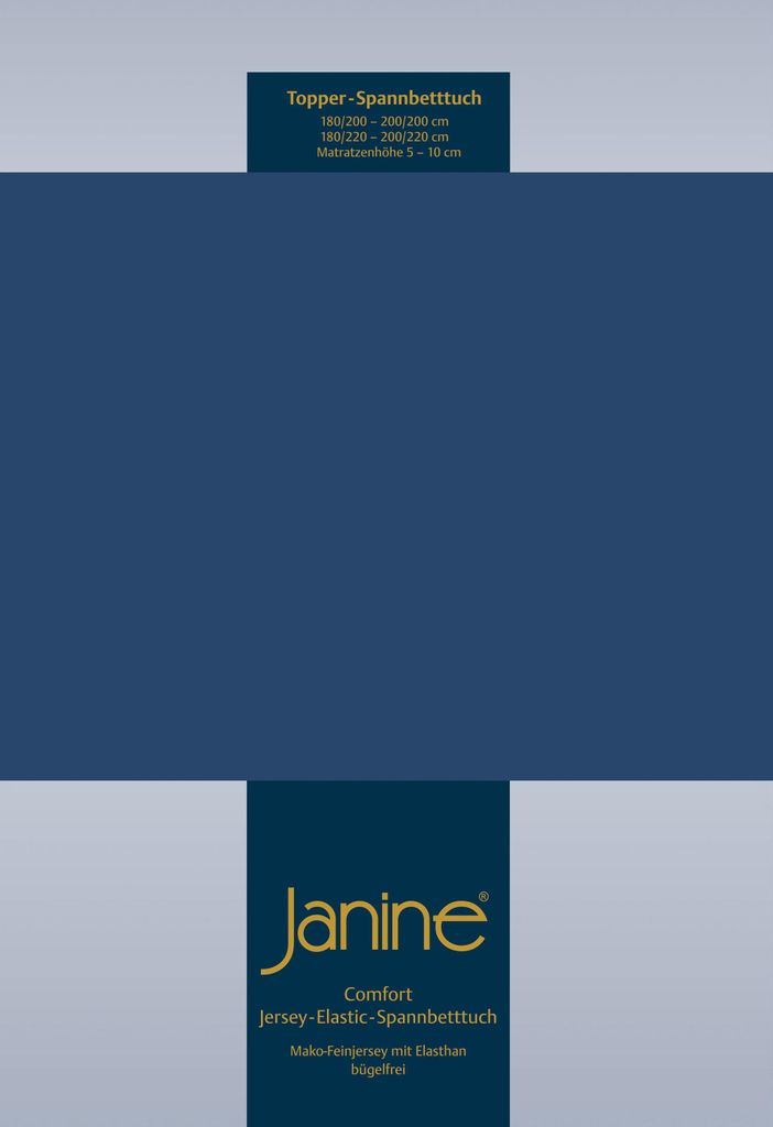 Janine Design Elastic-Jersey Spannbetttuch (für Box-Spring Betten) TOPPER 5001 Farbe marine Größe 100x200 cm