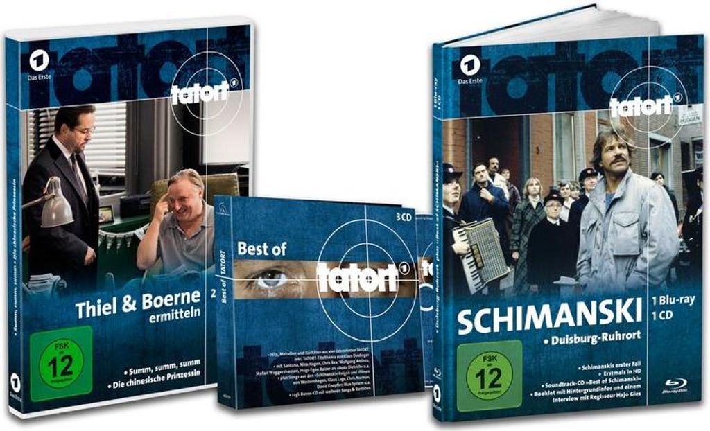 Tatort Schimanski (Blu-ray & CD im Mediabook) / Thiel & Boerne ermitteln (2er DVD-Box) / Best of Tatort (3er CD-Special) - - (Blu-ray Video / Son...
