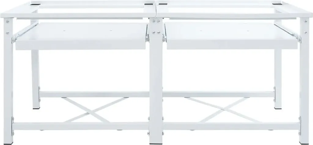 vidaXL Socle pour Lave-linge en Acier Blanc - Support Stable et Robuste