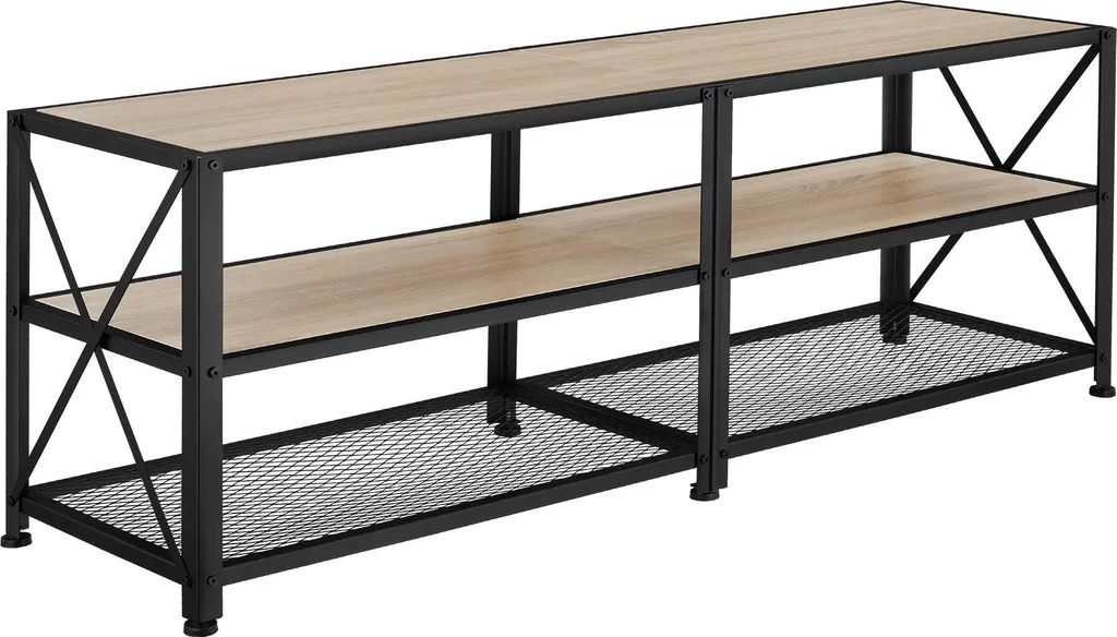 Meuble bas 161 cm Chêne Sonoma et Bois Clair Style Industriel Loft