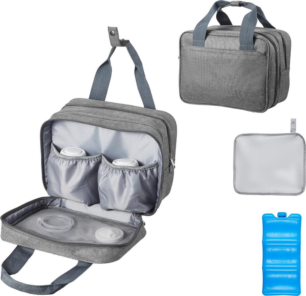 SucceBuy Tragbare Milchpumpentasche 290x160x210 mm, Tasche mit Kühlakku für Milchpumpe, geeignet für M5/M6, Pumpenzubehör und Muttermilchaufbew...