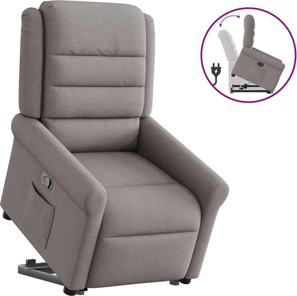 Maison Exclusive - Relaxsessel mit Aufstehhilfe Taupe Stoff