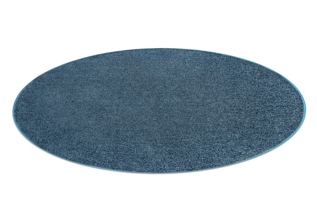Teppich rund INDUS dunkelblau 75 eben, Melange Blau rund 100 cm