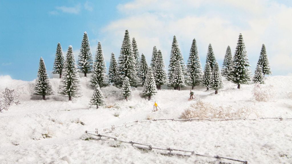 NOCH 26928 Abete da neve, 10 pezzi, altezza 5 - 14 cm H0, calibro TT
