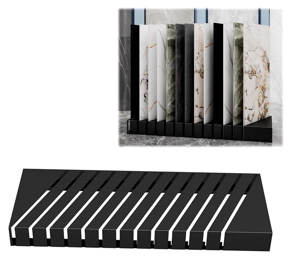 Präsentationsständer aus schwarzer Marmorplatte – 100 x 20 x 10 cm, geeignet für Einzelhandelsmuster in Einkaufszentren und Geschäften, optim...