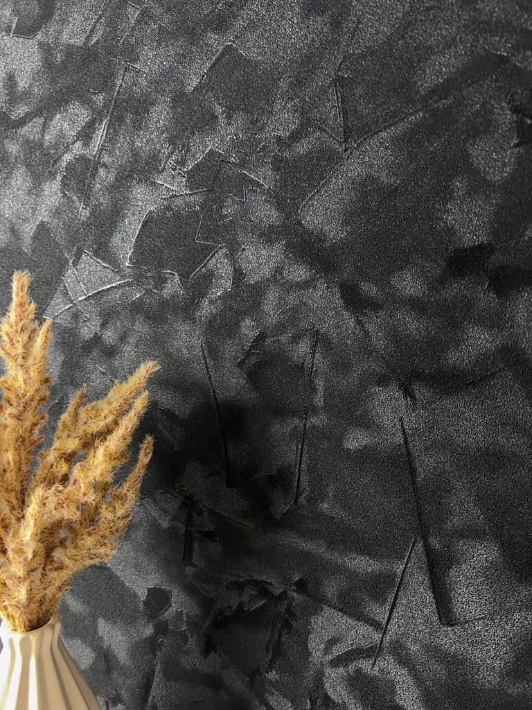 NEWROOM Tapete Schwarz Vliestapete Muster - Mustertapete Modern Dunkelgrau Grau Struktur Motivtapete 3D Optik Uni