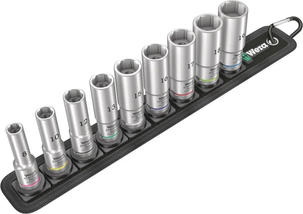 Douilles pour tiges filetées et accès difficiles Wera 3/8" Deep 1
