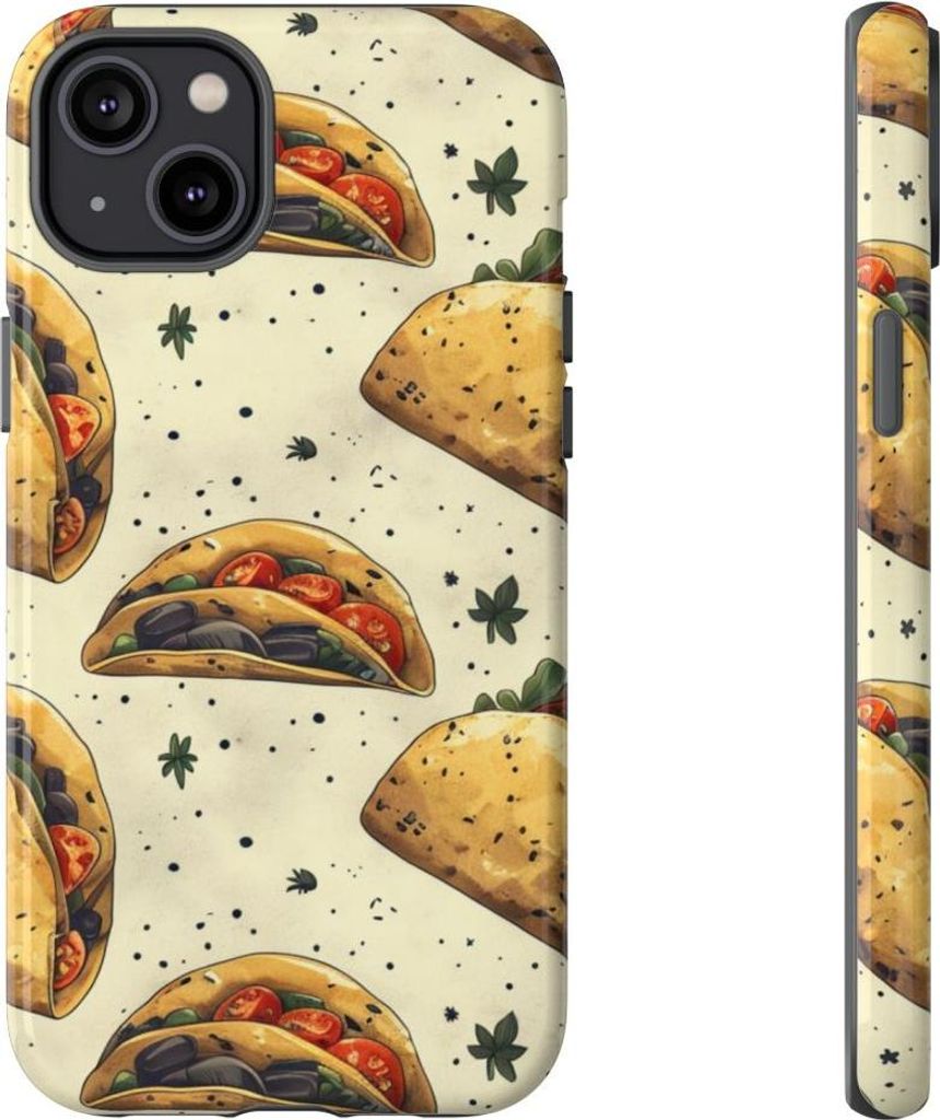 Lebhaftes Taco-Muster mit Kräutern – Hülle Kompatibel mit iPhone 14 Plus