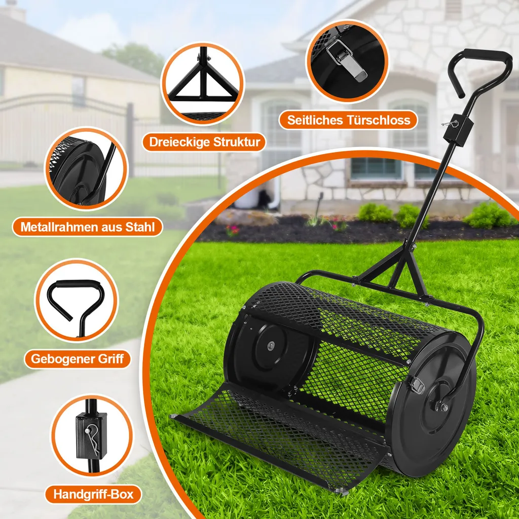 Clanmacy Spandiconcime 75L: Rullo per Compost e Sementi Professionale - 3