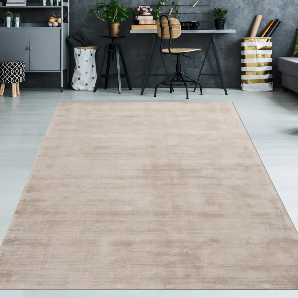 Tapis de salon rond beige 200 cm : Douceur fait main pour sols froids