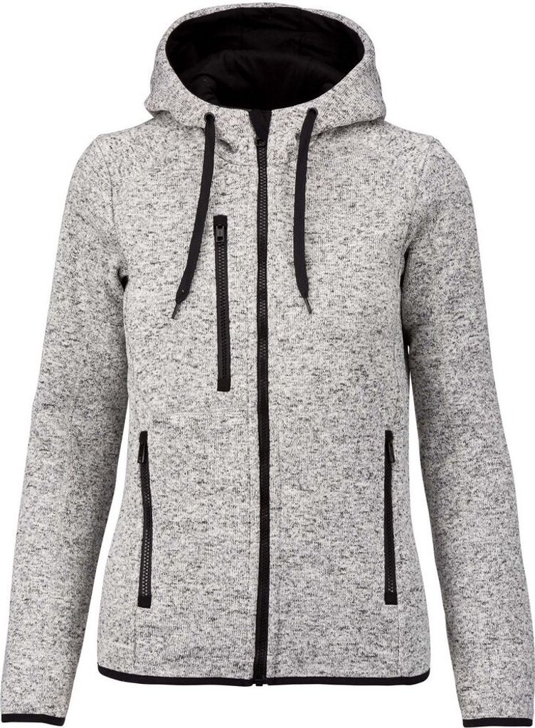 Proact Damen Melierte Kapuzenjacke PC3540 (XL) (Hellgrau meliert)