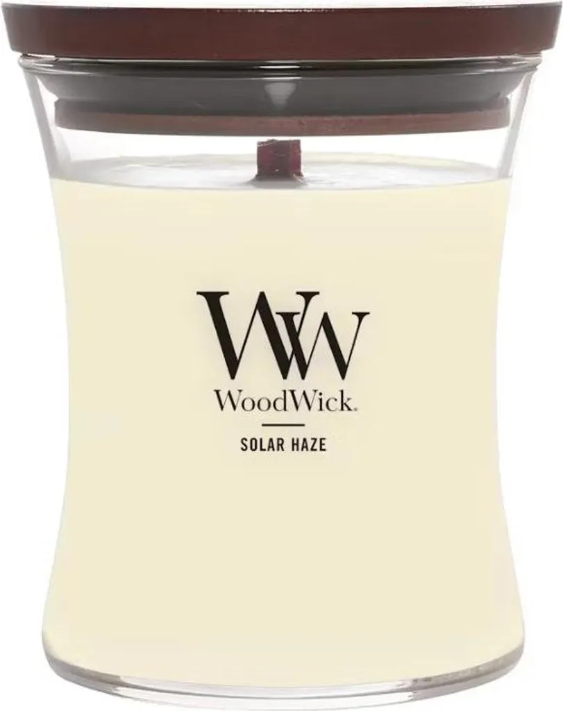Bougie parfumée Woodwick Solar Haze 275 g pour une ambiance relaxante