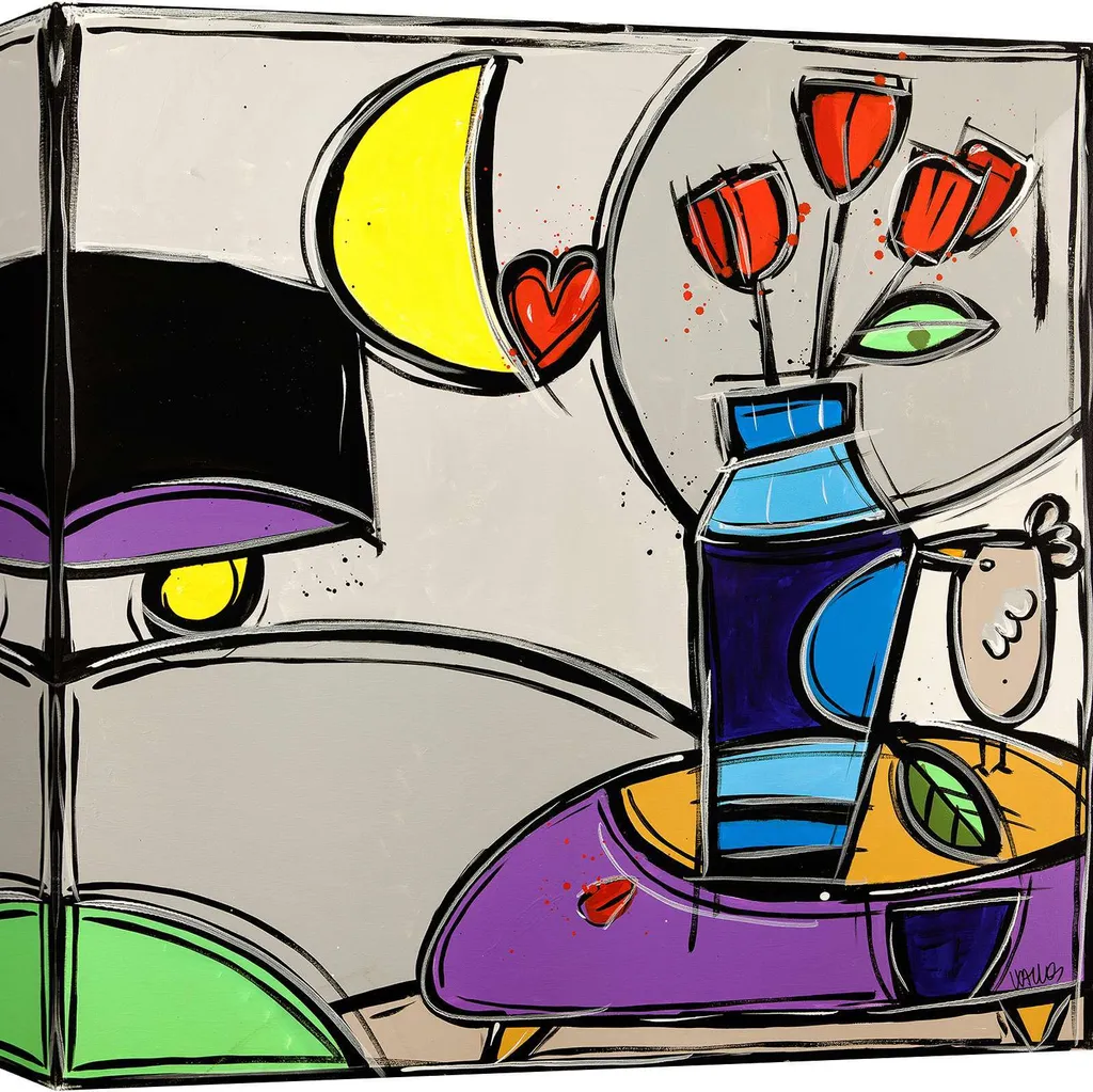 Offerta Quadro Moderno Wallas 50x50 - I Fiori dell'Amore su Tela