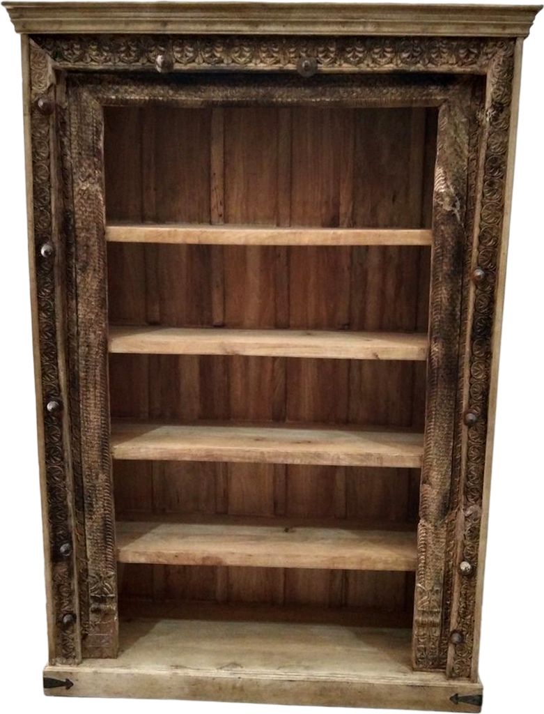 Regal aus Massiv Holz Muster -42- Vintage Braun 210cm hoch für Diele oder Schlafzimmer | Standregal ohne bohren für Badezimmer | Raumteiler Wandr...