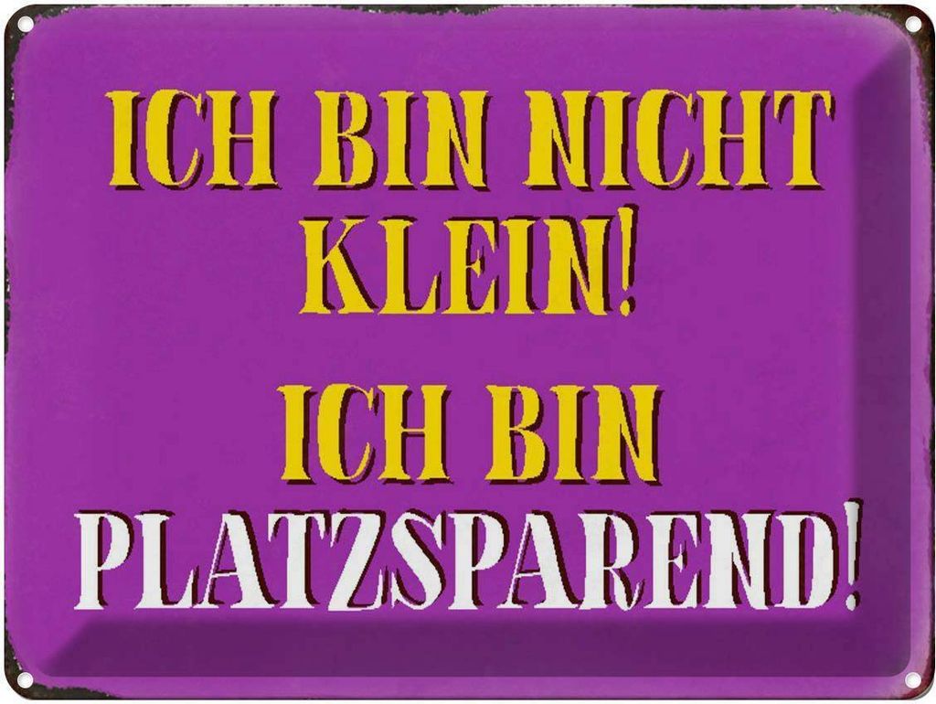 vianmo Blechschild 30x40 cm bin nicht klein platzsparend Spruch Zitat