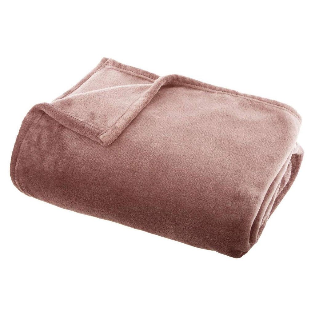 Plaid flanell rosa 130x180cm - Atmosphera créateur d'intérieur
