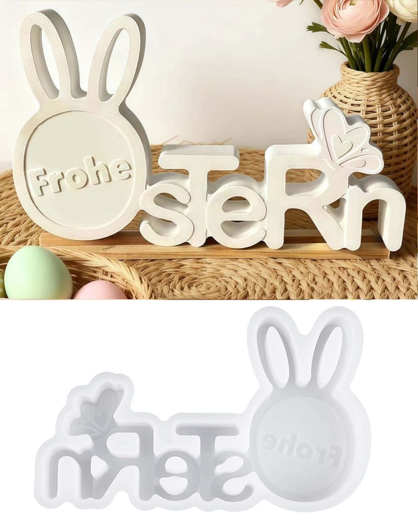Silikonformen für Osterhasen, Alphabet, Gipsformen für Frühlingsbastelarbeiten