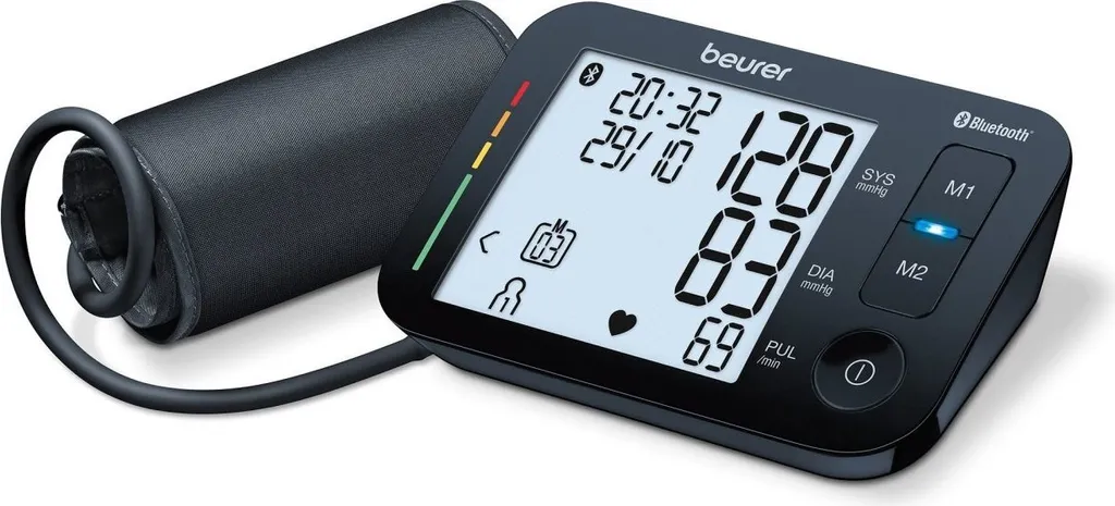 BEURER Blutdruckmessgerät f. Oberarm 2x60 Speicher LCD Bluet. sw BM 54
