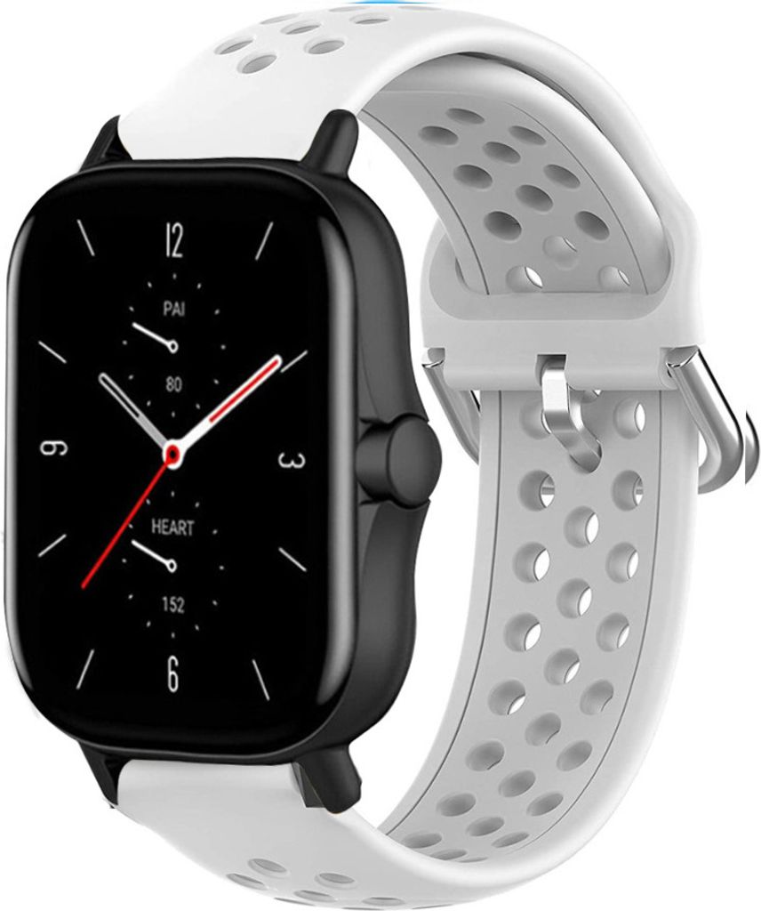 Strap-it Amazfit GTS 2 Silikonarmband mit Löchern (Weiß)