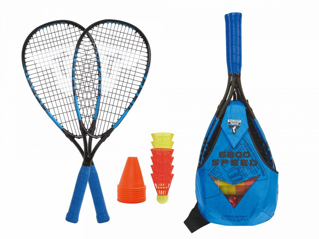 *Speedbadminton Set SPEED 6600 im Slingbag black/blue,