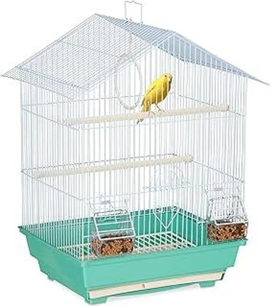 Gabbia per Canarini e Uccellini 49x39,5x32 cm | Con Accessori Azzurro
