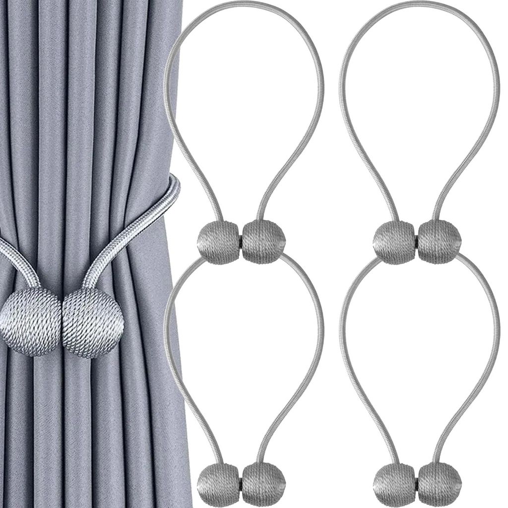 Magnetická spona na závesy spona na záclony 4 ks strieborná Obrázok produktu 
