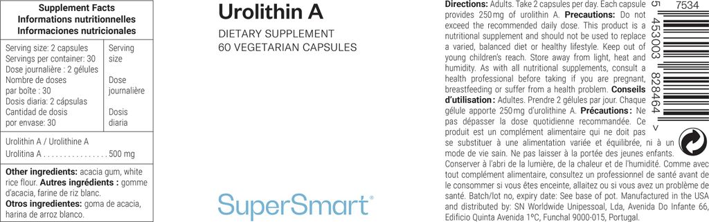 SuperSmart Urolithin A Dietary Supplement - 60 Vegi-Kaps Produktbild 