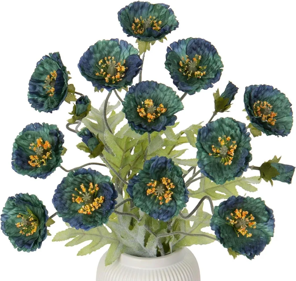 Bouquet de fleurs de coquelicot artificiel 70cm décoratif lot de 5