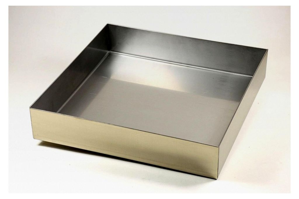 Edelstahlwanne | Dicht verschweißte Ecken | Abtropfblech | Auffangwanne | Pflanzwanne | Stärke: 1 mm | 750 x 750 x 75 mm