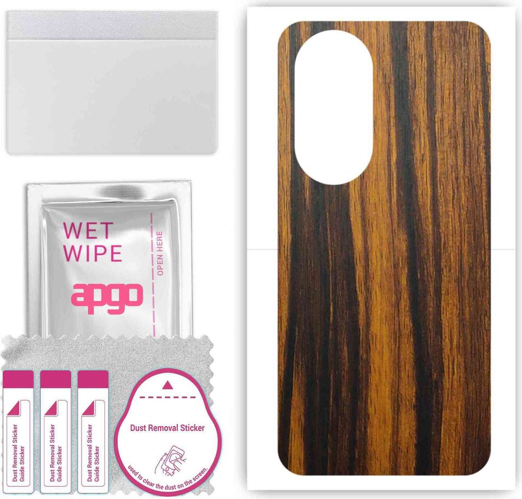 apgo Rückseite Schutzfolie, Skin, kompatibel mit Oppo A58X 5G, Hinten Displayschutzfolie aus Vinylfolie, kratzfest, einfache Montage - Tigerwood