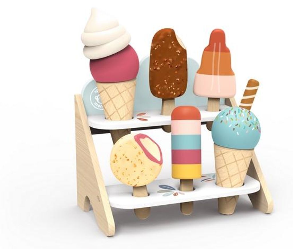 Speedy Monkey Holz-Eisdiele Spielzeug -Holz-Eiscreme - ab 3 Jahren
