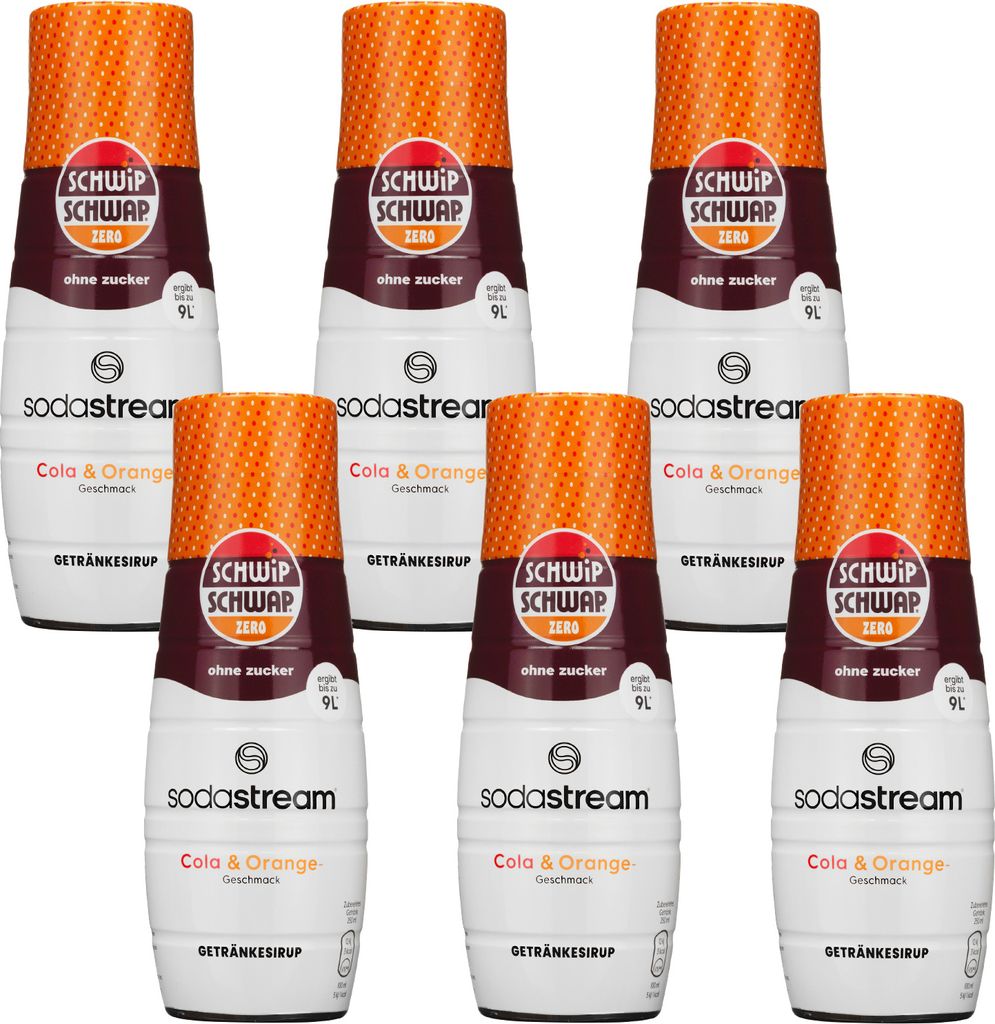 Sodastream Sirup Schwip Schwap Zero 440ml 6x zuckerfrei Cola Orange