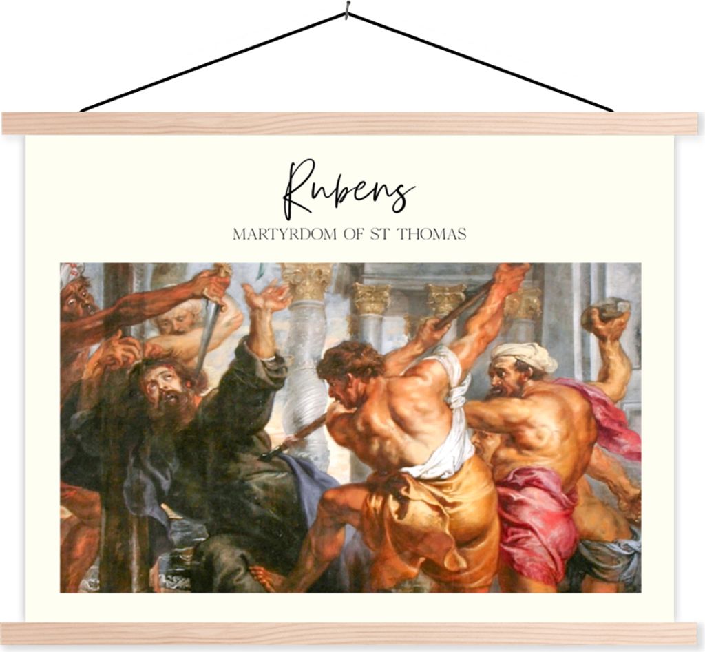 MuchoWow Textilposter Malerei - Rubens - Barock 120x90 cm mit holzfarbenen Rahmen - Magnetisch