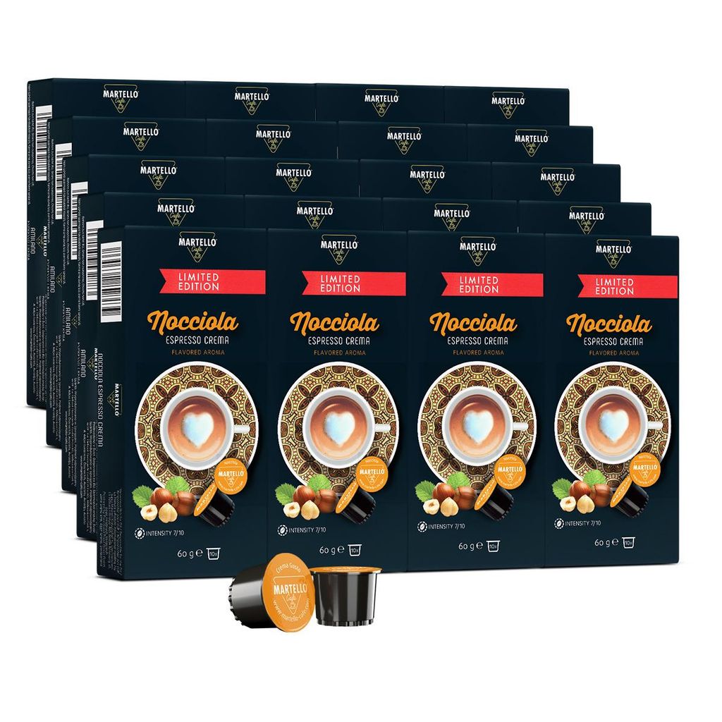 Limitierte Martello Kaffeekapseln - CARAMEL Espresso Crema - UTZ - Nachhaltig und Fair - Von Hand Gepflückt -200 Kapseln (20 x 10)