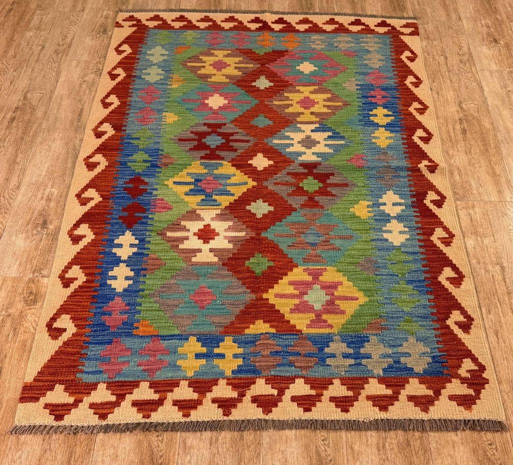 Teppich KELIM ORIGINAL | Farbe: Multi; Größe: 118x173 cm | strapazierfähig und leicht zu reinigen | Wohnzimmer | Schlafzimmer