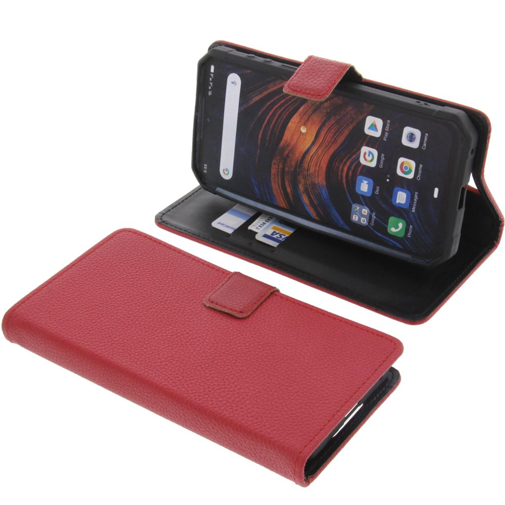 foto-kontor Tasche kompatibel mit Ulefone Armor 7 Book Style rot Schutz Hülle Buch