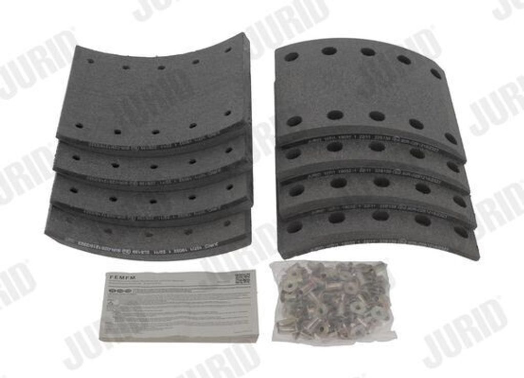 JURID Bremsbelagsatz Trommelbremse Bremsbackensatz 1903211070 für RENAULT TRUCKS G 19mm 180mm Schachtel 8,7kg