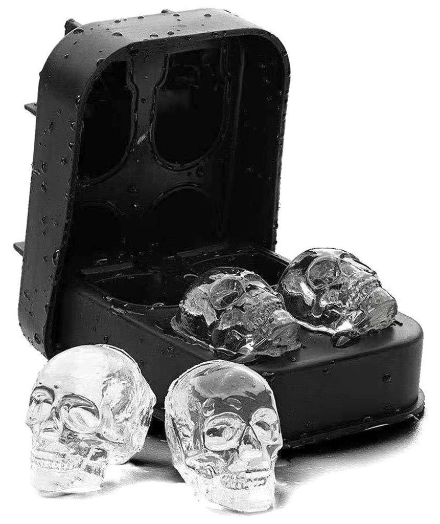 3D-Totenkopf-Eiswürfelform, für Whisky-Eis und Cocktails, Bier und mehr