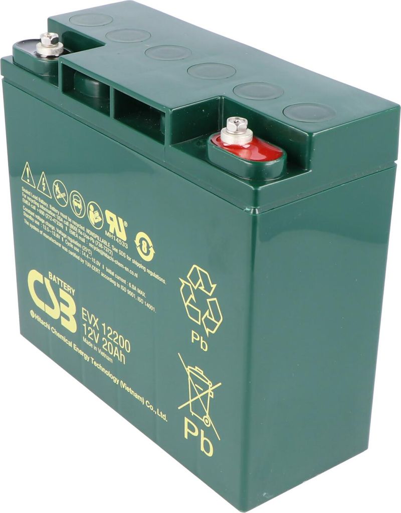 CSB-EVX12200 12 Volt AGM Bleiakku 20Ah, 181x76,2x167mm, Produktbild 