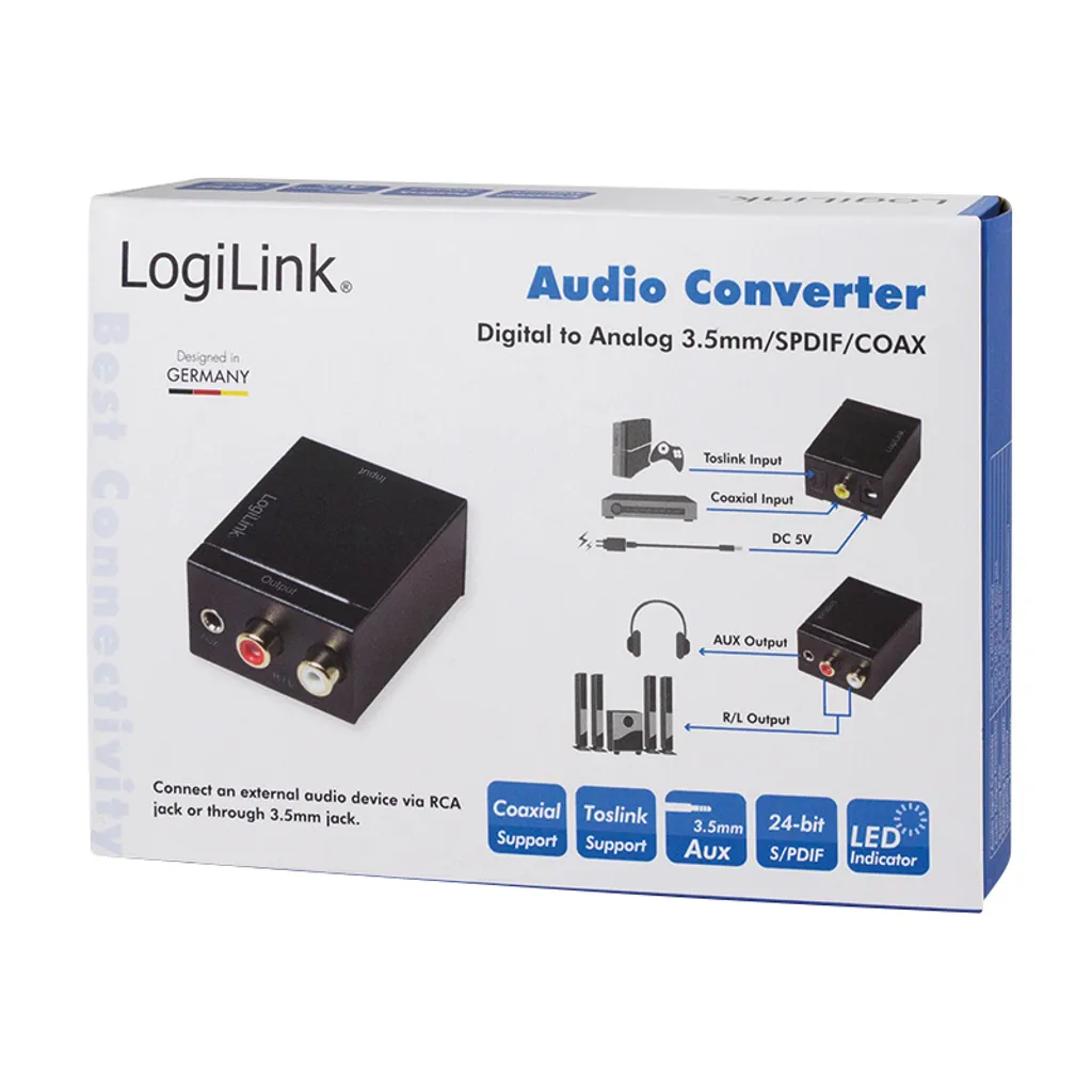 Logilink Convertisseur Audio Numérique vers Analogique SPDIF Coaxial