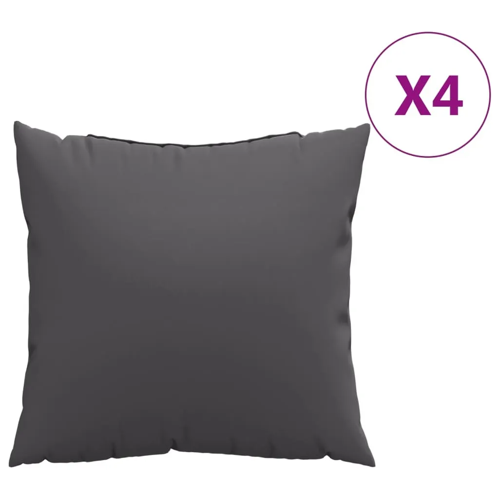 Stock 4 Cuscini 60x60 cm Tessuto Antracite Idrorepellente Profili Alti