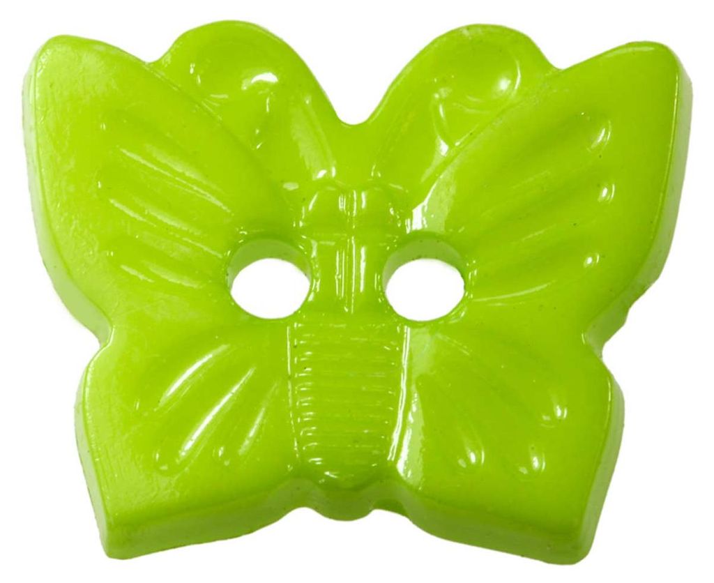 10 Kinderknöpfe Schmetterling, 16 x 13 mm, hellgrün Produktbild 