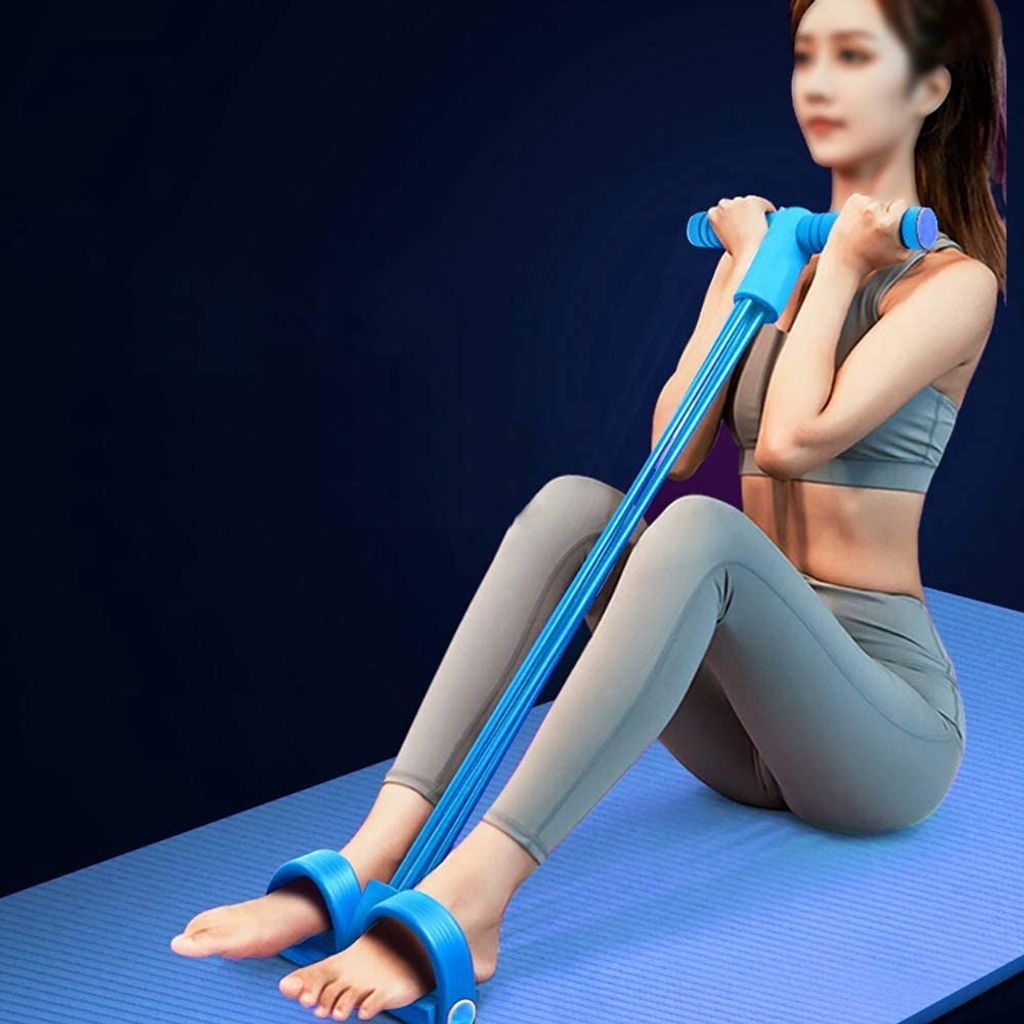 Corde élastique Fitness Avec Pédales Et Poignées – Résistance Réglable De 11 à 45 Kg, Pour Abdos Et Yoga