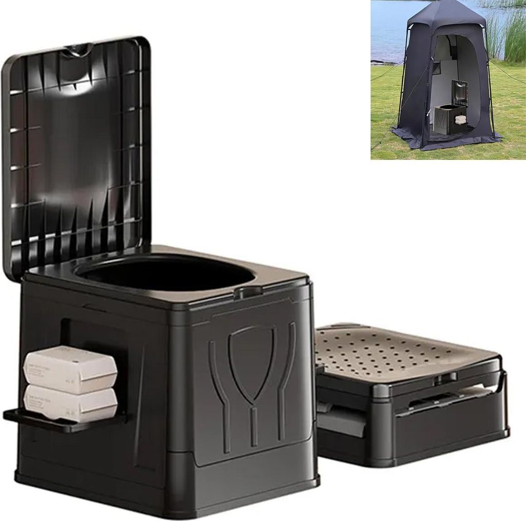 Campingtoilette, Tragbares Reisetoilette, Faltbare Toiletten, Auto WC Unterwegs, für Camping, Mobile Klo für Camping, Wohnmobil, Wandern