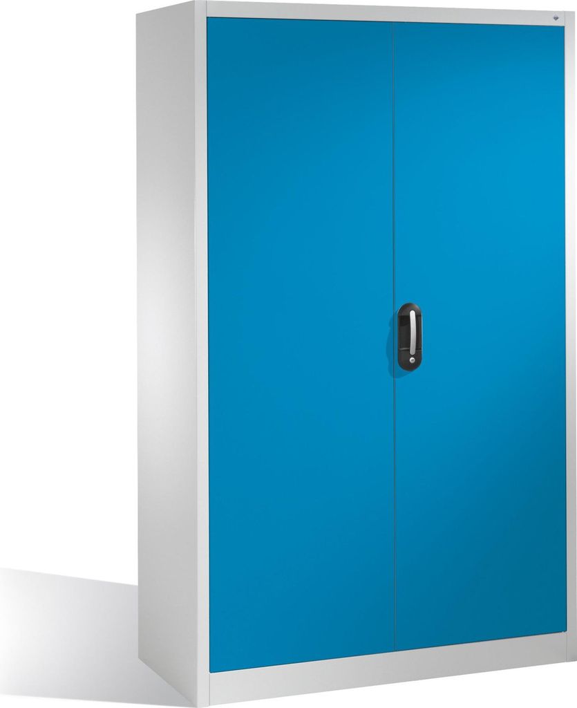 Werkzeugschrank, 4 Fachböden verzinkt, RAL 7035/5012, BxTxH 1200x500x1950 mm, Traglast 70 kg/Boden