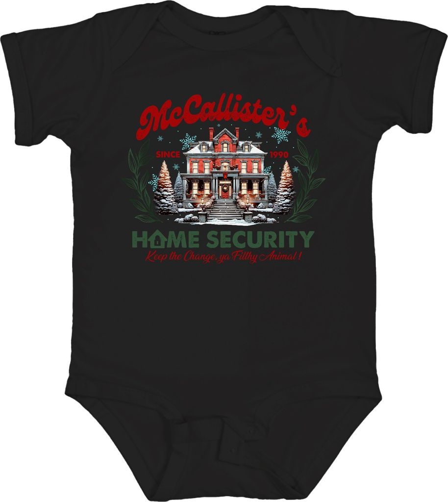 McCallister's Home Security Kevin Allein Zuhause - Weihnachten Christmas Xmas Unisex Baby Body, Schwarz, 12/18