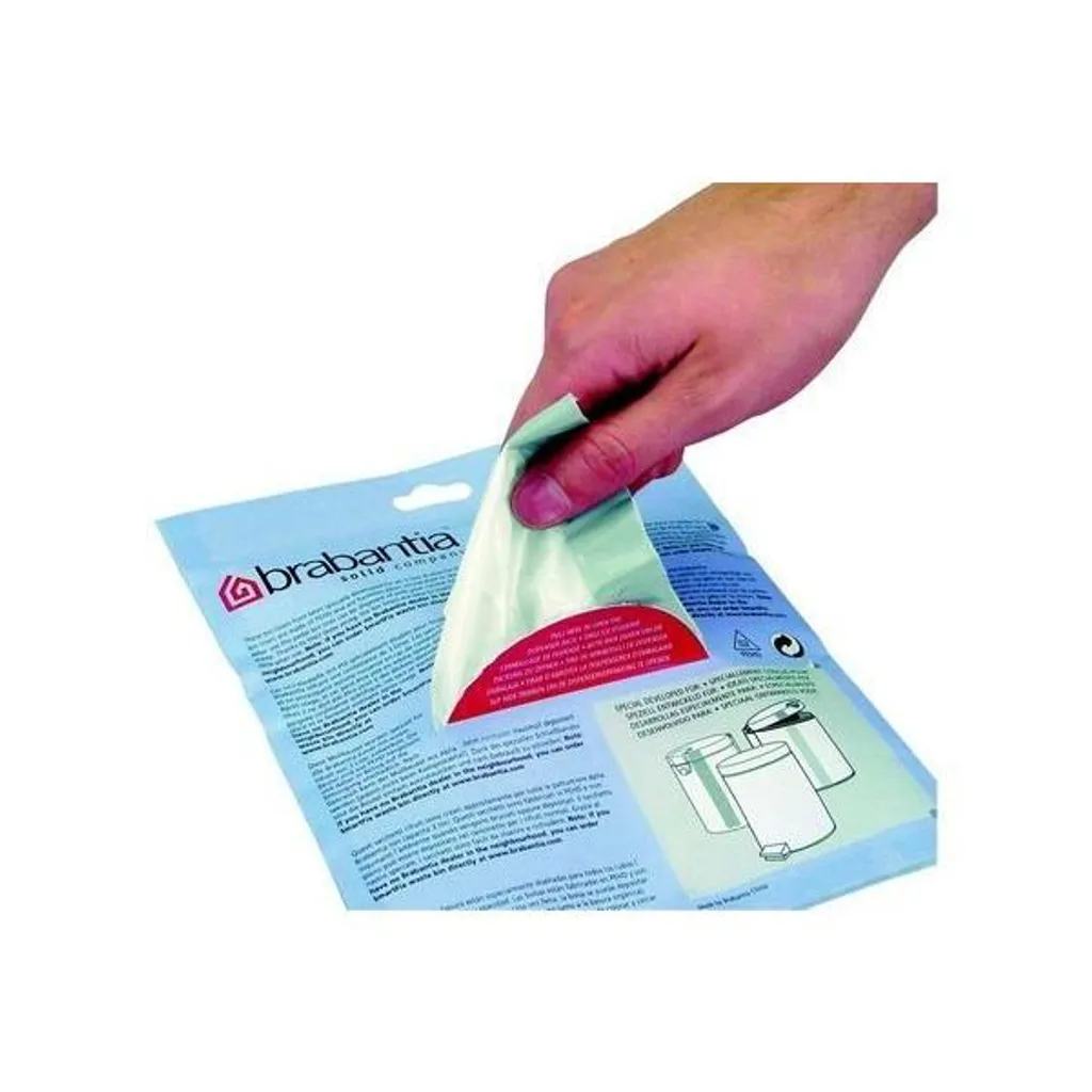 Sacs Poubelle 3L Brabantia Code A Blancs avec Lien de Serrage Coulissant