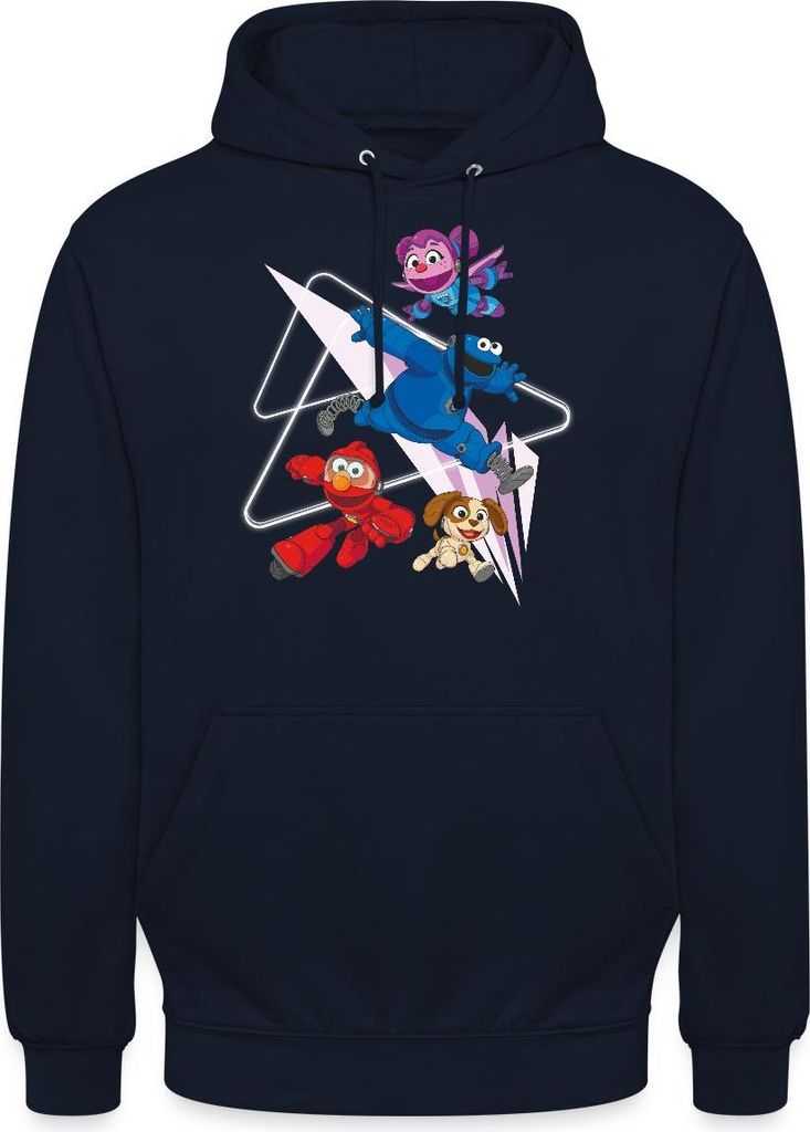 Spreadshirt Mecha Builders Elmo Cookie Und Abby Kinderhelden Design Uni Hoodie, 3XL, Navy