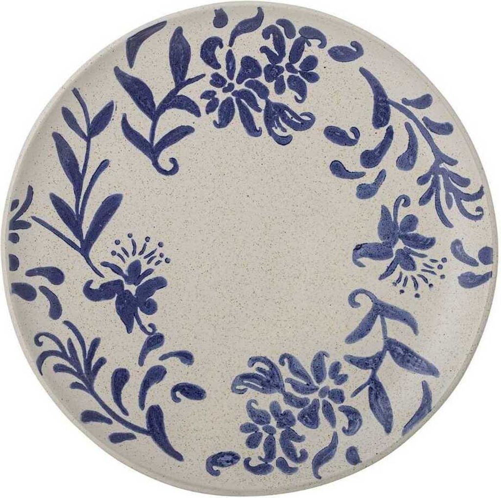 Bloomingville Essteller PETUNIA Blau Weiß 24 cm Keramik Teller Speiseteller