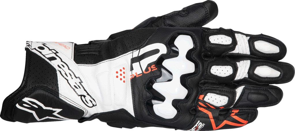 Alpinestars Gp Plus R V3 Motorrad Handschuhe, schwarz/weiß/neon-rot, M
